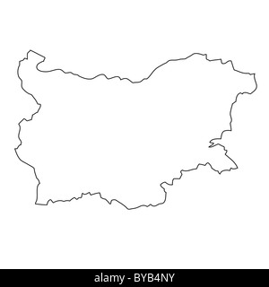 Contorno, mappa della Bulgaria Foto Stock