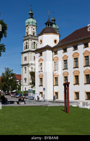 Basilica di San Lorenzo, un ex Abbazia dei Benedettini chiesa del principe abate di Kempten, oggi la Chiesa Parrocchiale di San Lorenzo, Foto Stock