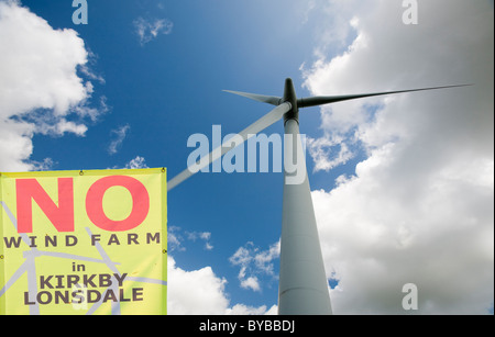 Le turbine eoliche a Lambrigg fattoria eolica, di proprietà di npower, vicino Sedburgh, Cumbria, Regno Unito. Foto Stock