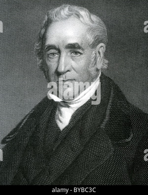 GEORGE Stephenson (1781-1848) inglese ingegnere ferroviario Foto Stock