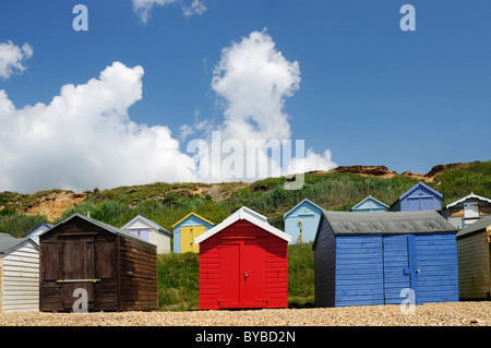 Spiaggia di capanne in costa southengland REGNO UNITO Inghilterra europa Foto Stock