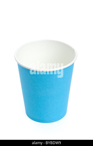 Carta tazza monouso con sfondo bianco Foto Stock