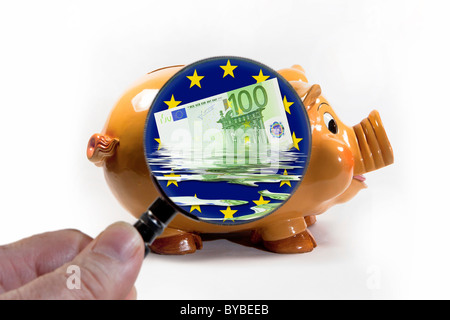 Immagine simbolica per risparmiare denaro nella Unione Europea Foto Stock