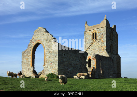 La Chiesa su Burrow Mump in Somerset Foto Stock