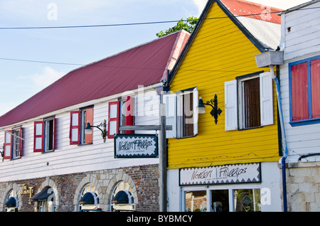 Redcliffe Quay area dello shopping, St Johns Antigua Foto Stock