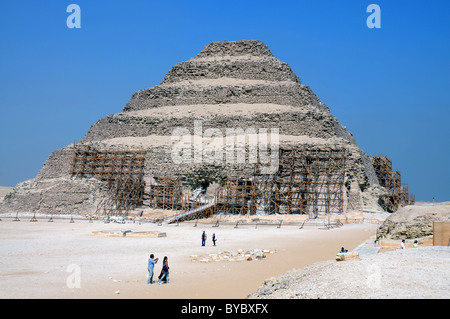 Piramide di Djoser o passo piramide vicino a Memphis, Egitto Foto Stock