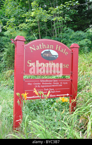 Il Nathan Hale Schoolhouse in East Haddam è una scuola di camera, costruito nel 1750 - Connecticut, Stati Uniti d'America Foto Stock