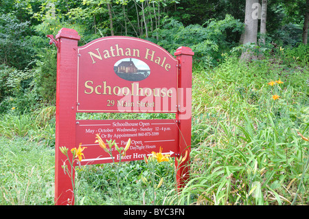 Il Nathan Hale Schoolhouse in East Haddam è una scuola di camera, costruito nel 1750 - Connecticut, Stati Uniti d'America Foto Stock