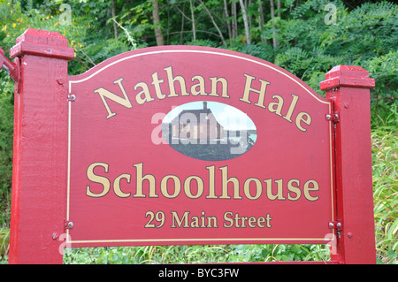 Il Nathan Hale Schoolhouse in East Haddam è una scuola di camera, costruito nel 1750 - Connecticut, Stati Uniti d'America Foto Stock