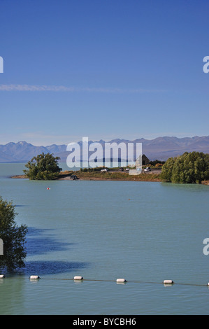 La Chiesa del Buon Pastore, il Lago Tekapo, Mackenzie District, regione di Canterbury, Isola del Sud, Nuova Zelanda Foto Stock