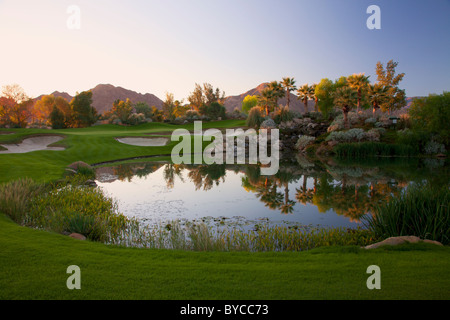 Indian Wells Golf Resort e hotel Hyatt Grand Champions Resort, Ville e terme, Indian Wells, CA Foto Stock