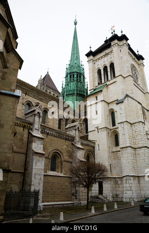 San Pierre Swiss cattedrale protestante di Ginevra / Geneve. La Svizzera. Foto Stock