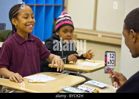 Delle Flashcards in aula a Washington DC Foto Stock