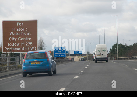 La guida su M27 in Hampshire REGNO UNITO Foto Stock