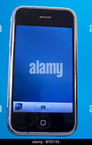 Un iphone con un acqua schermo danneggiato Foto Stock