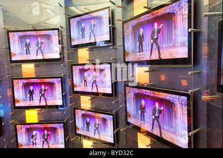 TV a schermo piatto LCD in NBC Studios di New York City, Stati Uniti d'America Foto Stock