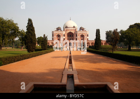 La Tomba di Humayun, la tomba di Humayun complessa, luogo di sepoltura di Muhammad Nasiruddin Humayun, seconda riga dell'Impero Mughal dell'India, Foto Stock