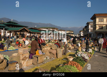 Market Place, Paro, Bhutan, Asia Foto Stock