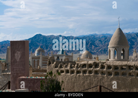 Cimitero musulmano Fra Bishkek e canzone Koel, Kirghizistan, Asia centrale Foto Stock