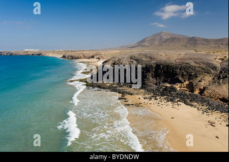 Spiaggia Papagayo vicino a Playa Blanca, Lanzarote, Isole Canarie, Spagna, Europa Foto Stock