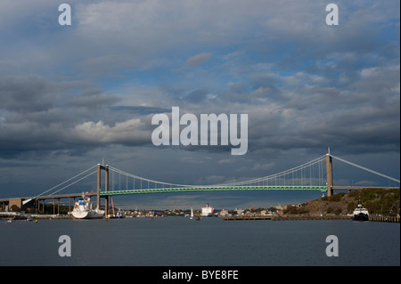 Ponte Aelvsborg, Aelvsborgsbron ponte, ponte di sospensione, Göteborg, Vaestra Goetaland County, Svezia, Europa Foto Stock