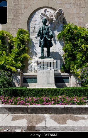 Monumento a Davel presso il Château Saint-Maire, Losanna, nel cantone di Vaud, sul Lago di Ginevra, Svizzera, Europa Foto Stock