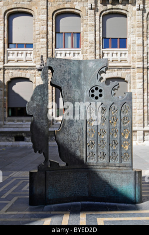 Monumento, Plaza Regla, Leon, provincia di Castilla y León, Castiglia e León, Spagna, Europa Foto Stock