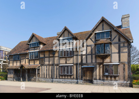 Luogo di nascita di Shakespeare, Henley Street, Stratford-upon-Avon, Warwickshire, Inghilterra, Regno Unito, Europa Foto Stock