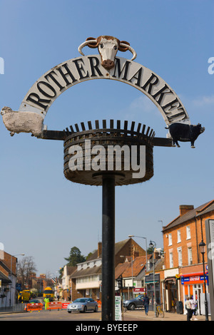 Rother segno di mercato, Rother Street, Stratford-upon-Avon, Warwickshire, Inghilterra, Regno Unito, Europa Foto Stock