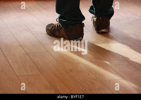 Mi è piaciuto come ha camminato appena su in e creato un'ombra nel solo raggio di sole Foto Stock