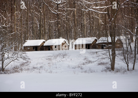 Guerra rivoluzionaria capanne soldato a Jockey cava, Morristown, NJ Foto Stock