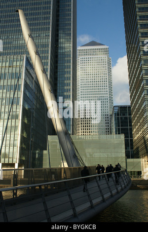 Heron Quays e Canary Wharf Foto Stock