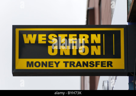 Trasferimento di denaro di Western Union Foto Stock