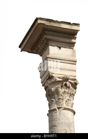 Colonna corinthium isolato su bianco roma italia Foto Stock