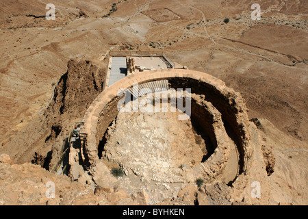 Il re Erode il palazzo di ritiro che ha incluso la sua residenza privata a Masada, Israele. Foto Stock