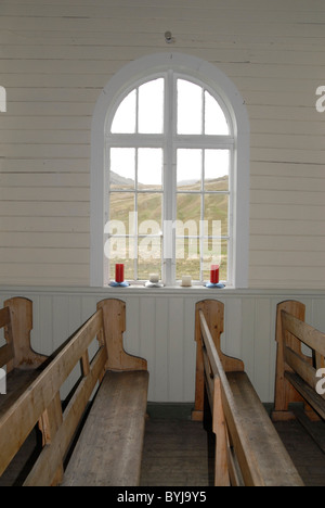 All interno la chiesa norvegese, Grytviken, Georgia del Sud Foto Stock