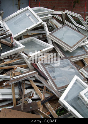 Vecchie finestre in legno Foto Stock