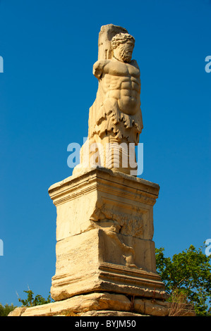 Statua nell'Antica Agorà di Atene, Grecia Foto Stock