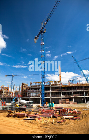 Sito in costruzione dello stadio di calcio a Wroclaw. Preparazione per Euro 2012 di calcio. Foto Stock