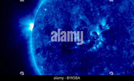 Primi 3-D immagini del sole NASA del solare terrestre Osservatorio delle relazioni (stereo) satelliti hanno fornito il primo Foto Stock