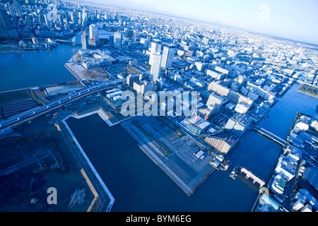 Shinonome Canal e Yurikamome Foto Stock