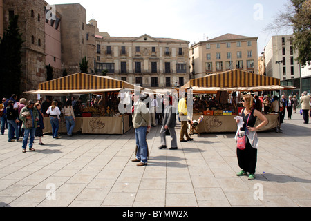 Plaça de la Seu Barcelona Foto Stock