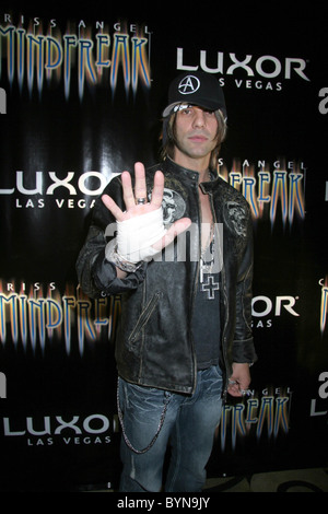 Criss Angel terza stagione premiere di 'Criss Angel Mindfreak' all'interno del Teatro Luxor nella Lobby e il Luxor Hotel Casino Las Foto Stock