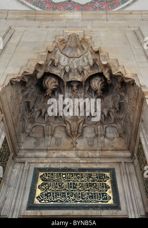 Ingresso dettaglio a nido d'ape, Sultano Bayezit II Mosque (1485), Amasya, Turchia 101002 38373 Foto Stock