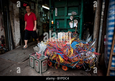 Metallo e riciclaggio della carta società di Hong Kong. Foto Stock