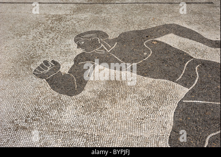 Italia, Roma, foro Italico, Stadio dei Marmi, Stadio di marmo, mosaico Foto Stock