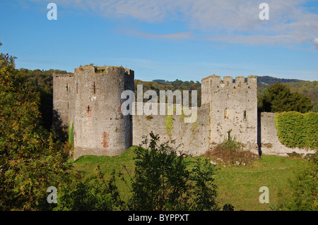 Castello normanno a Chepstow in Galles Foto Stock