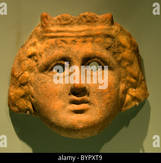 Maschere Teatrali terraglie ceramiche Grecia greco 400 a 200 BC cotto Foto Stock