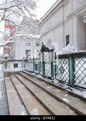 La Morgan Library and Museum, Murray Hill, tempesta di neve, NYC Foto Stock