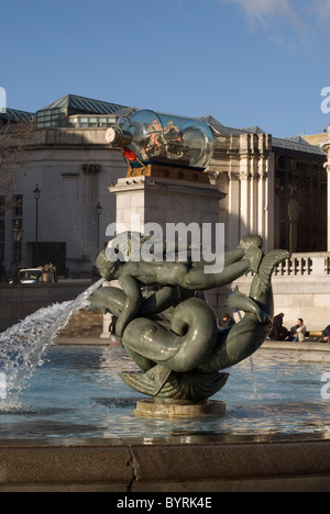 Quarto zoccolo in Trafalgar Square Gennaio 2011 Foto Stock